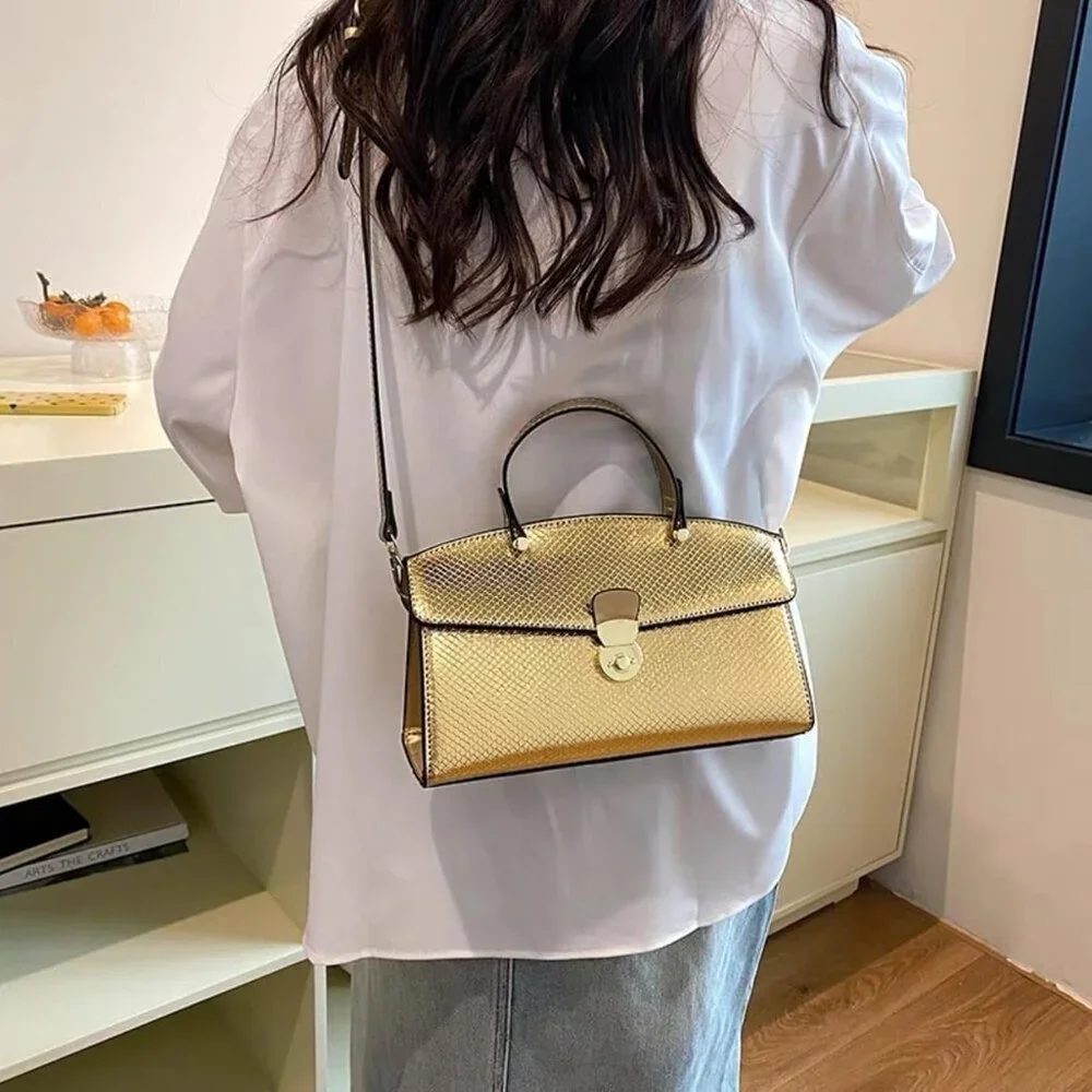 Women's Faux Leather Snake Pattern Evening Handbag Crossbody Clutch Tote
